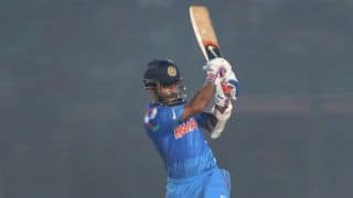 India vs Pakistan Asia Cup 2014 Match 6: India lose Rahane; Score 103/4 after 23.2 overs